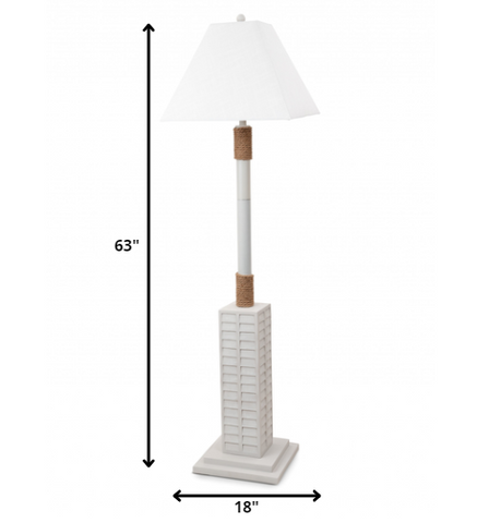 Bright White and Nautical Rope Floor Lamp