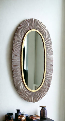 38" Black Oval Accent Mirror