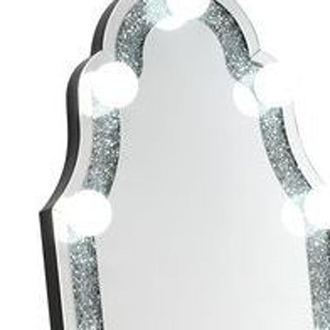 63" Mirrored & Faux Diamonds Cheval Standing Mirror