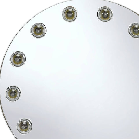 15" White Finish Round Accent Mirror