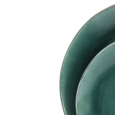 Green Sixteen Piece Ceramic Service For Four Dinnerware Set