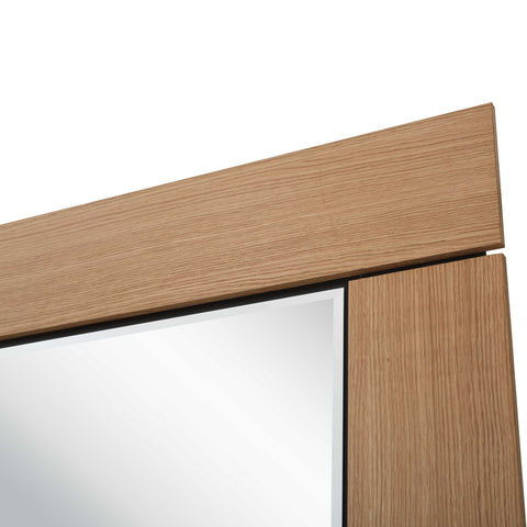 35" Brown Square Accent Wood Mirror