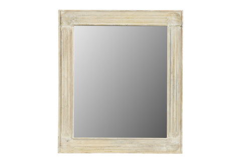 40" White Solid Wood Framed Accent Mirror