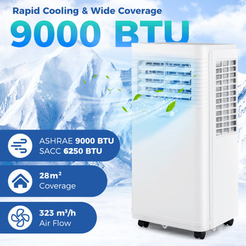 Portable Air Conditioner 8000/9000 BTU 3 in 1 AC Unit with Fan and Dehumidifier-9000 BTU