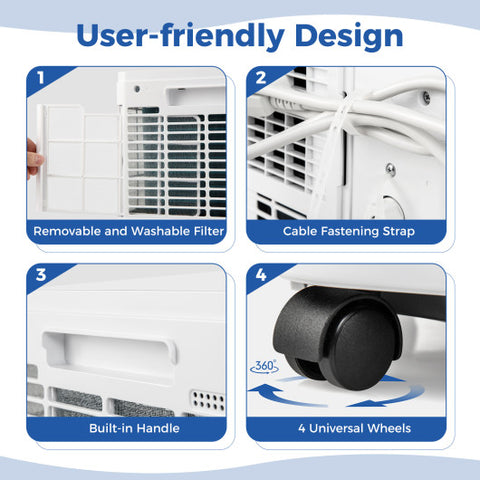 Portable Air Conditioner 8000/9000 BTU 3 in 1 AC Unit with Fan and Dehumidifier-8000 BTU