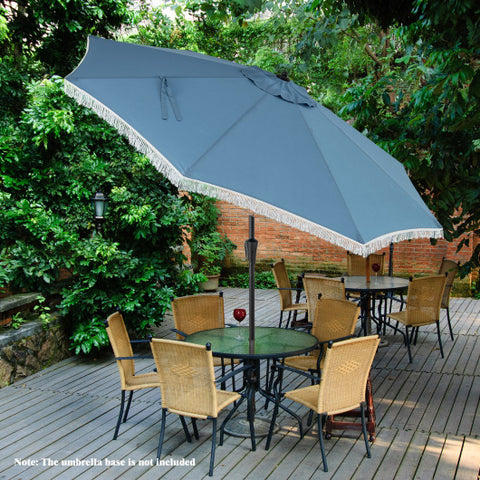 9 FT Patio Umbrella with Sun-Protective Canopy for Patio Garden Pool-Navy