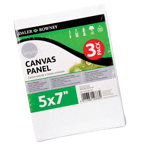 Simply White Canvas Panels Set, 5" x 7", 3 Per Pack, 6 Packs