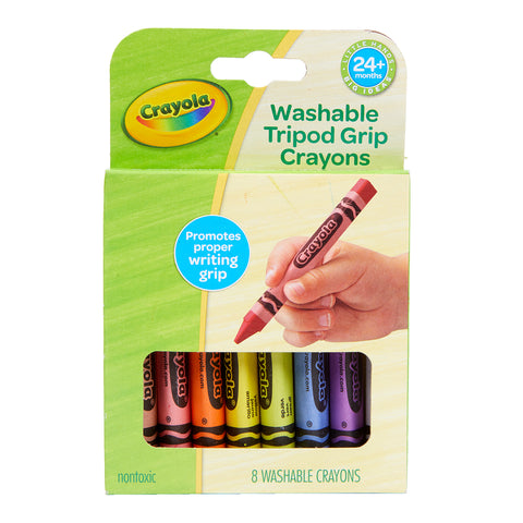 Washable Tripod Grip Crayons, 8 Per Pack, 8 Packs