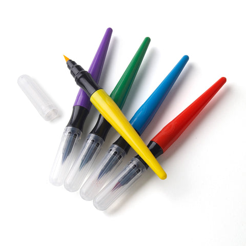 Washable No Drip Paint Brush Pens, 5 Per Pack, 6 Packs