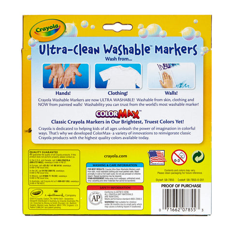 Ultra-Clean Washable Bright, Broad Line, Color Max Markers, 10 Per Pack, 6 Packs