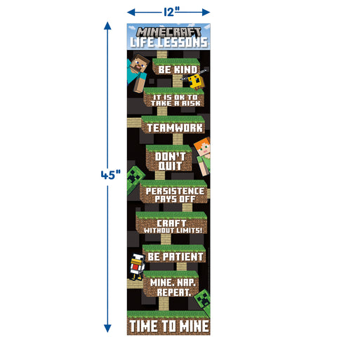 Minecraft Life Lessons Banner, 12" x 45", Pack of 6