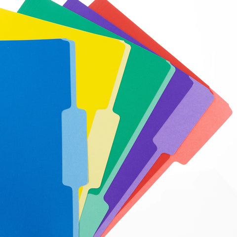 1/3 Cut Letter Size Color File Folder, Box of 100