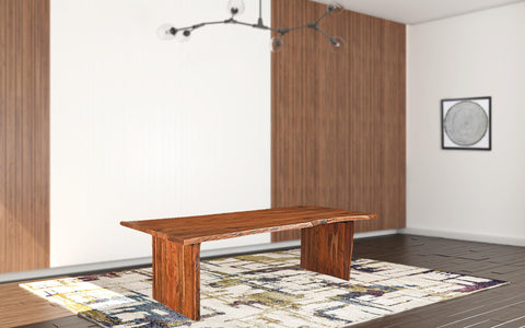 72" Brown Solid Wood Dining Table