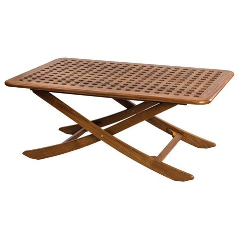 43" Brown Solid Wood Folding Outdoor Side Table