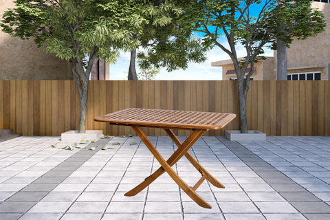 43" Brown Solid Wood Folding Outdoor Side Table