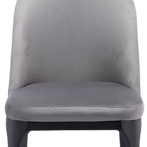 Gray And Black Upholstered Velvet Dining Side Chair