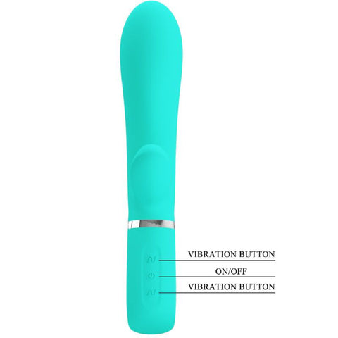 Thomas Super Soft Silicone Rabbit Vibrator -  Turquoise