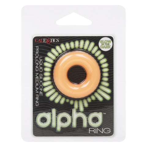 Alpha Glow-in-the-Dark Liquid Silicone Prolong   Medium Ring - Orange