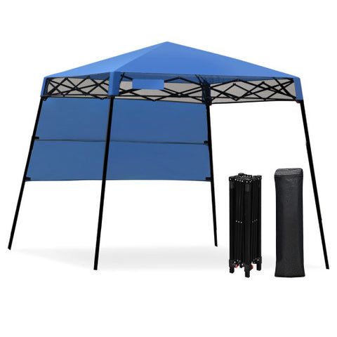 Costway 7 x 7 Feet Sland Adjustable Portable Canopy Tent with Backpack Blue