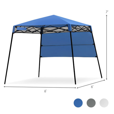 Costway 7 x 7 Feet Sland Adjustable Portable Canopy Tent with Backpack Blue