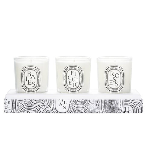 Scented Mini Candle Discovery Set: Baies, Figuier, Roses - 70g x3pcs