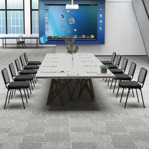 Set of 5 Stackable Conference Chairs with Mesh Back