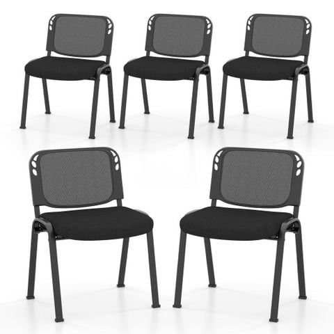 Set of 5 Stackable Conference Chairs with Mesh Back