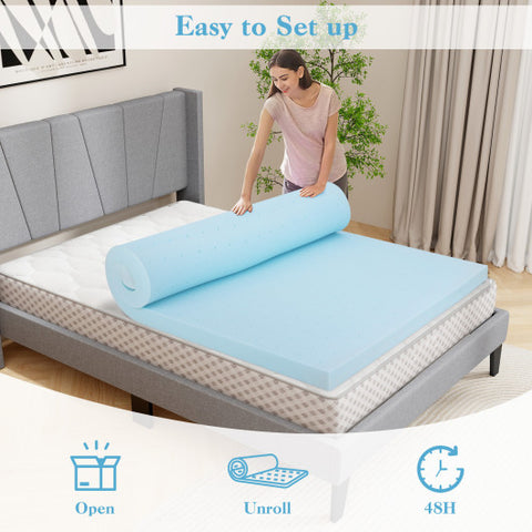 3 Inch Gel-Infused Memory Foam Mattress Topper with Removable Cover-Full Size