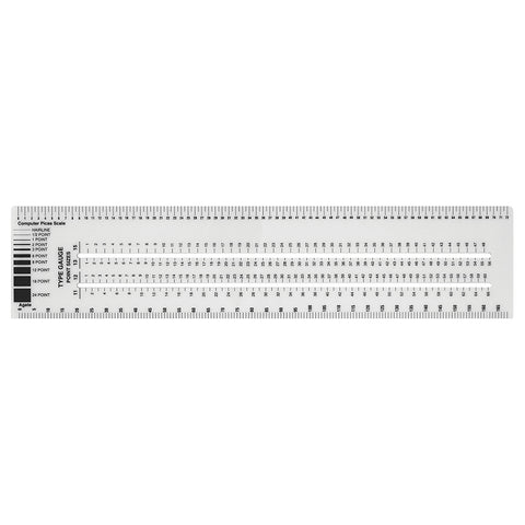 Graphic Arts Ruler, 3" x 12", Pack of 2