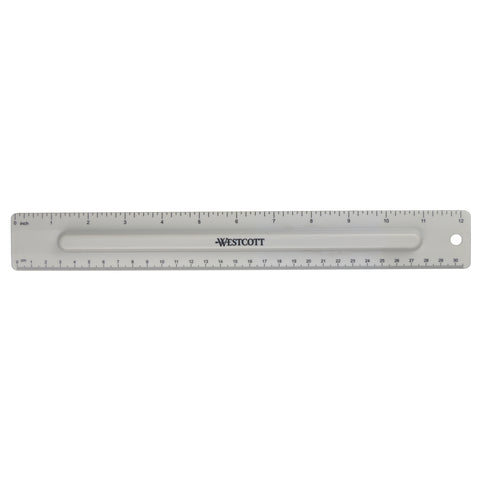 2-Piece 12" Ruler with Pencil Storage, Pack of 6