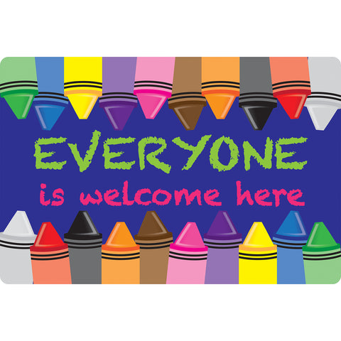 Computer Mouse Pad, 8" x 10", Everyone is Welcome Here, Crayons, Pack of 6