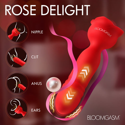 Rose Delight Silicone Thrusting Vibrator