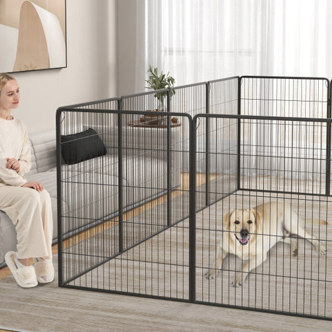 16 Panel 24/32/40 Inches Height Dog Playpen with Lock and Large Door-40 inches