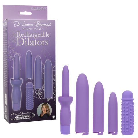 Dr. Laura Berman Rechargeable Dilators Set of 4  Locking Sizes Plus Sleeve - Purple