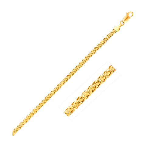 4.1mm 14k Yellow Gold Diamond Cut Round Franco Bracelet