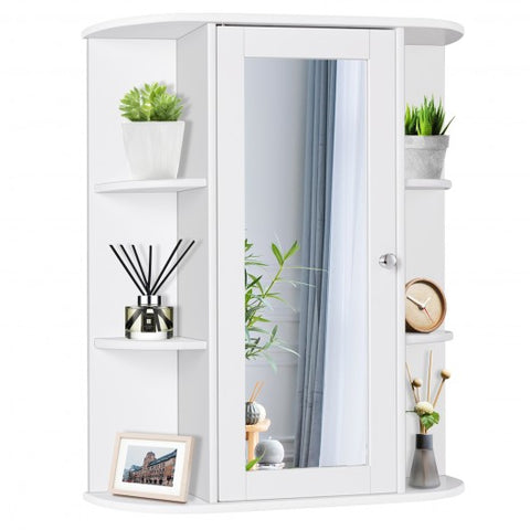 Bathroom Cabinet Single Door Shelves Wall Mount Cabinet