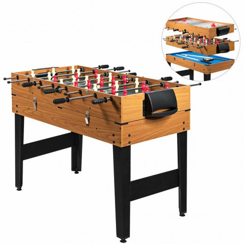 3-In-1 Combo Game Table Soccer Billiard Slide Hockey