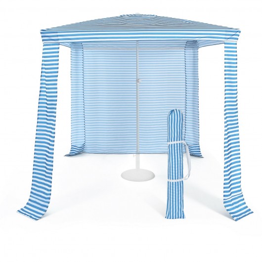 6.6 x 6.6 Feet Foldable and Easy-Setup Beach Canopy With Carry Bag-Blue