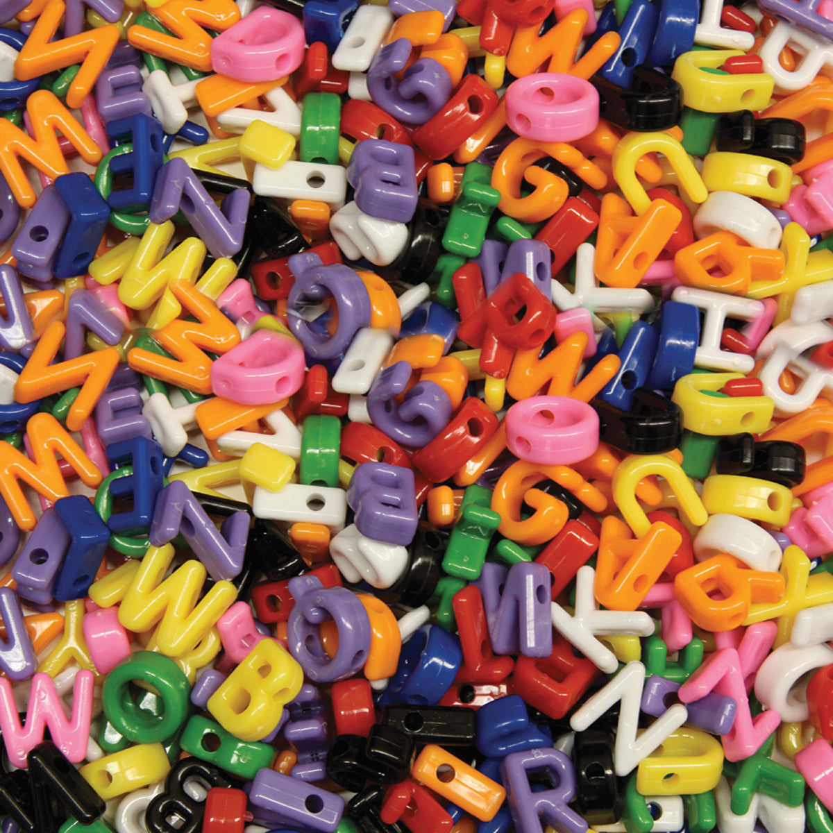 Shaped Beads, Upper Case Letters, Approx. 7/8", 288 Pieces