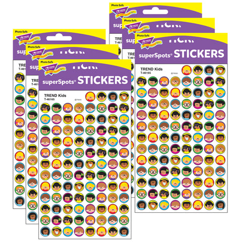 Kids superSpots® Stickers, 800 Per Pack, 6 Packs