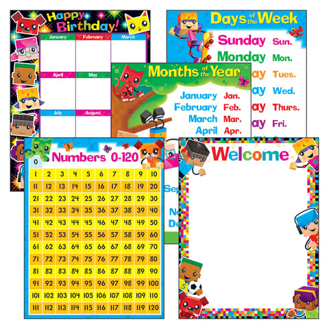 Classroom Basics BlockStars!® Learning Chts Combo Pk, set 5