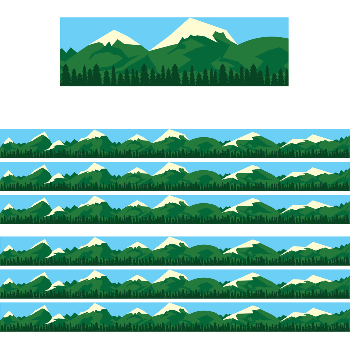 Mountain Border, 12 Strips/36 Feet Per Pack, 6 Packs