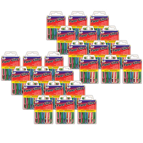 The Classics™ Paper Clips, 2", Assorted Colors, 30 Per Pack, 24 Packs