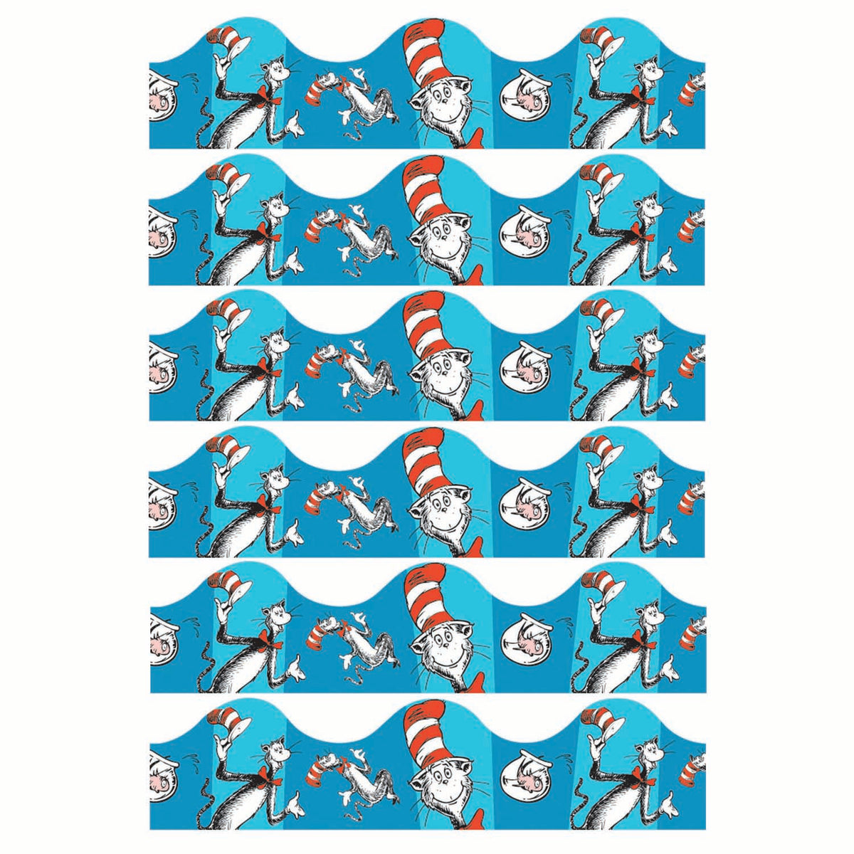 Cat in the Hat™ Blue Deco Trim®, 37 Feet Per Pack, 6 Packs