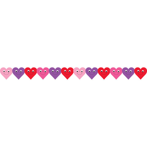 Happy Hearts Die-Cut Classroom Border, 36 Feet Per Pack, 6 Packs