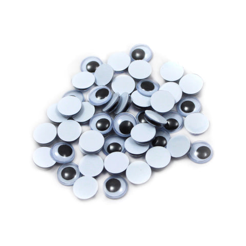 Wiggle Eyes 10mm, Black, 50 Per Pack, 24 Packs