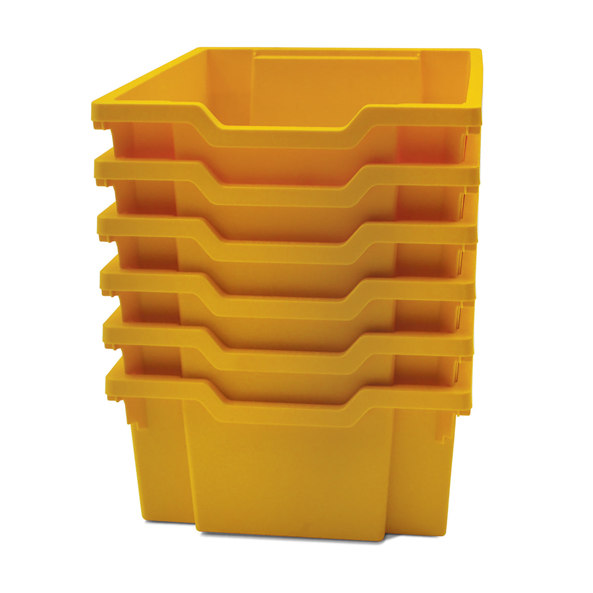 Deep F2 Tray, Sunshine Yellow, 12.3" x 16.8" x 5.9", Heavy Duty School, Industrial & Utility Bins, Pack of 6