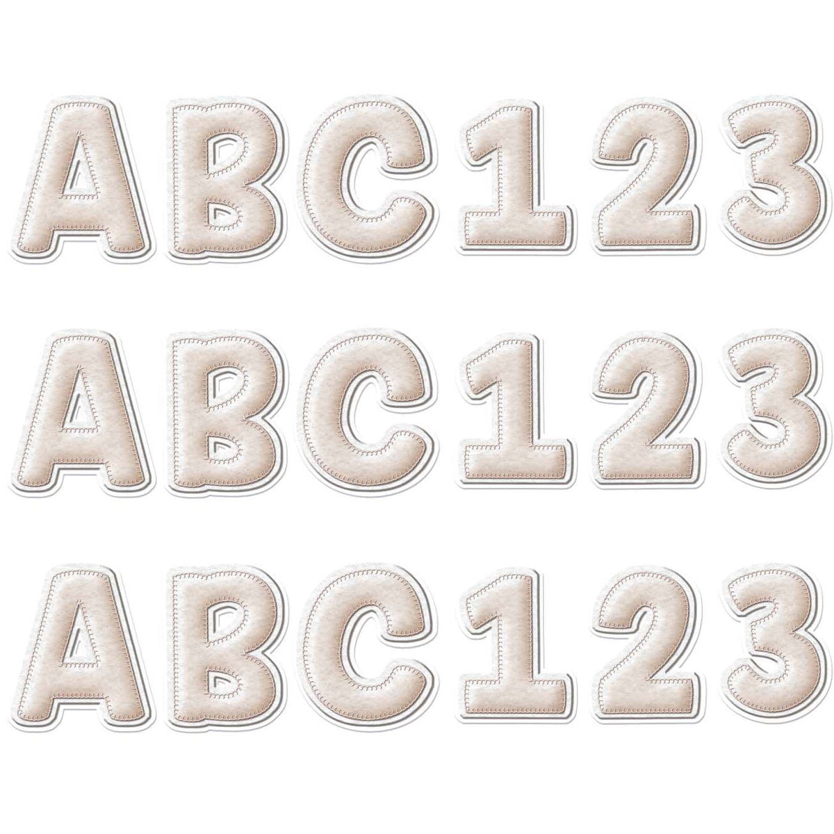 A Close-Knit Class Cream Felt Deco Letters, 179 Per Pack, 3 Packs