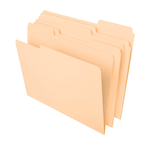 File Folders, Letter Size, Manila, 1/3 Cut, Box of 100