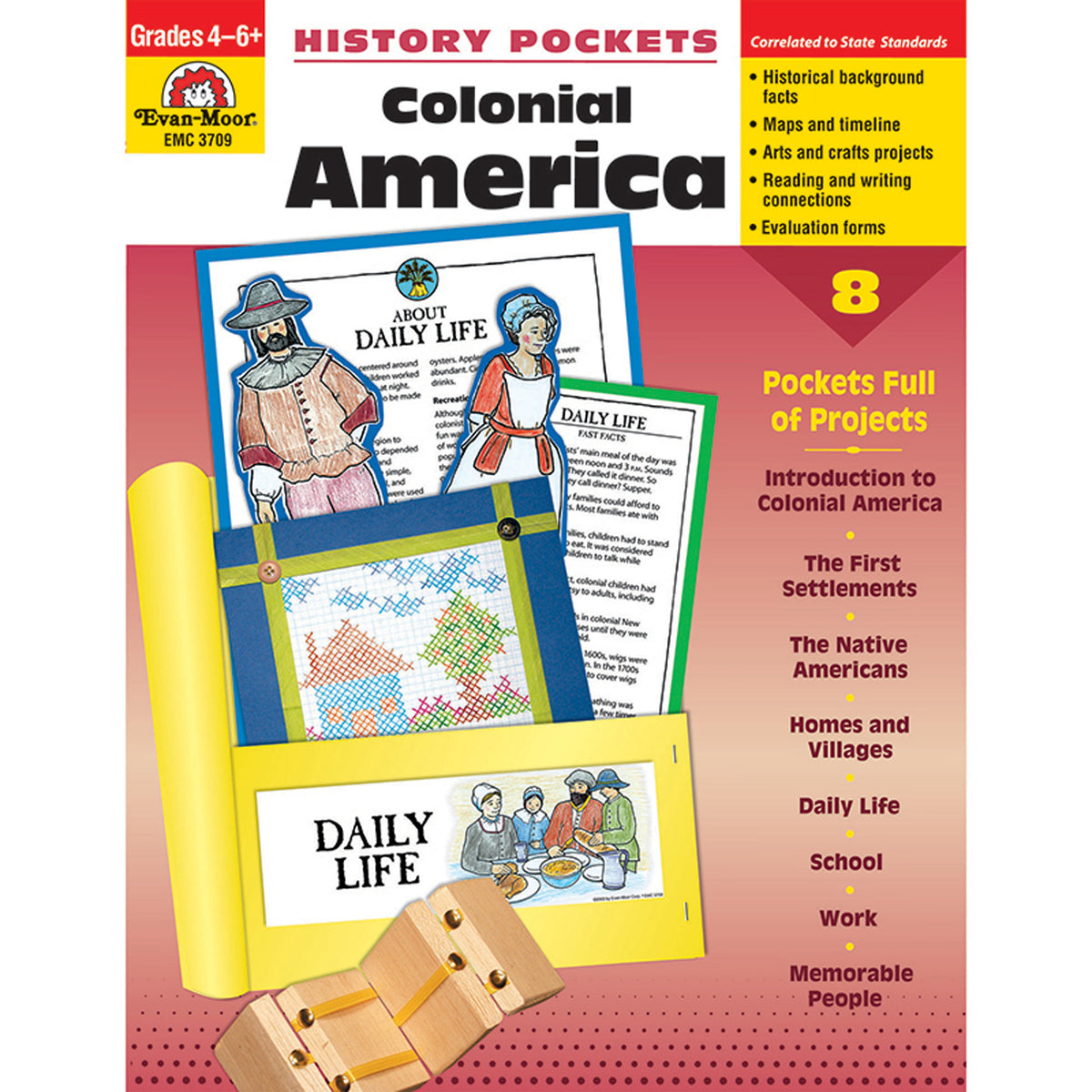 History Pockets, Colonial America, Teacher Reproducibles, Grades 4-6